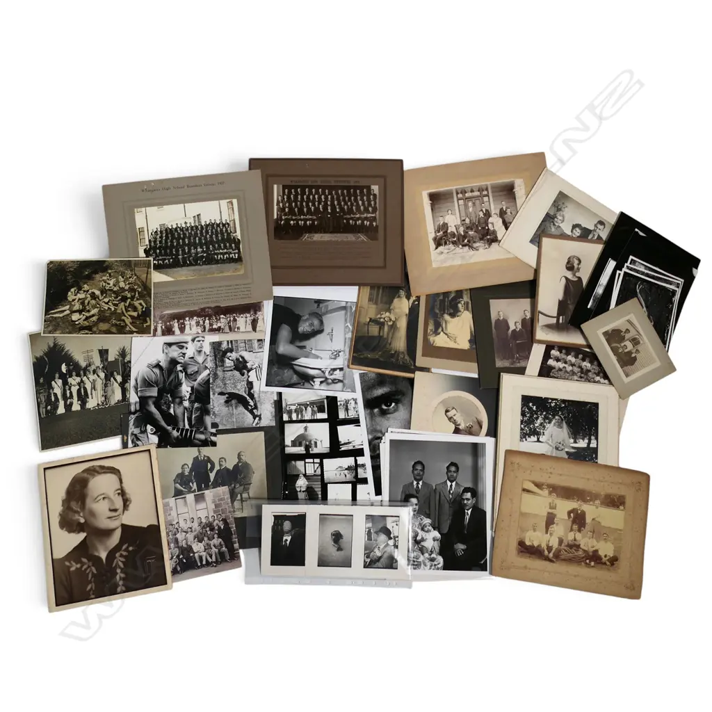 COLLECTION mainly NZ VINTAGE  ETC FORMAL PORTRAIT PHOTOGRAPHS: includes school groups + wedding etc. Large format etc Image 1++